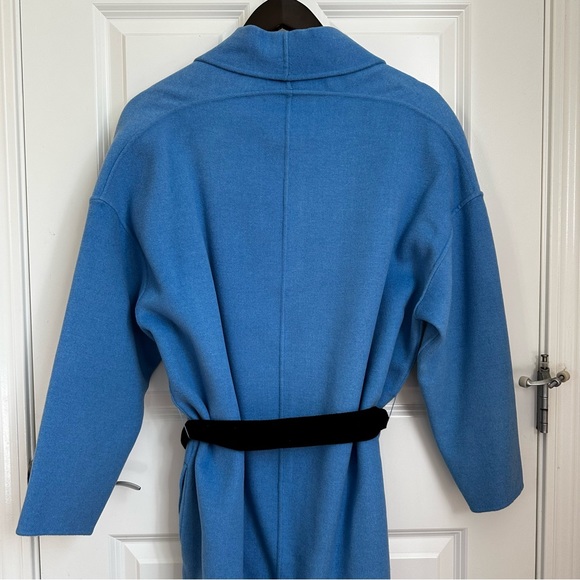 MAJE Oversized Dropped Shoulders Wool Coat with Contras Black Belt Size US4 Fall - Picture 14 of 16
